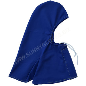 Capot de soudage en coton proban bleu, casquette de protection de la tête, soudage, - Product Image 3