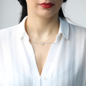 Colgante redondo de Plata de Ley 925, joyería hecha a mano elegante y a la moda, venta al por mayor - Product Image 2