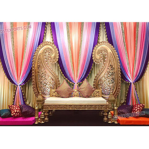 Sangeet-sofá de fondo bajo para escenario, conjunto de sofá musulmán, Walima, para boda, Majestic - Product Image 1