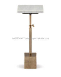 Mesa auxiliar Martini de latón y mármol - Product Image 1