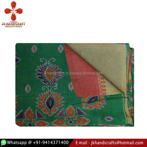 Buena calidad Vintage Kantha algodón Sari edredón bordado a mano Vintage Sari decoración del hogar Manta - Product Image 1