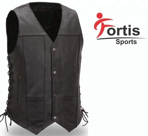 เสื้อกั๊กหนังสำหรับไบเกอร์ชาย,แฟชั่นแบบกำหนดเองไม่ซ้ำใคร - Product Image 5