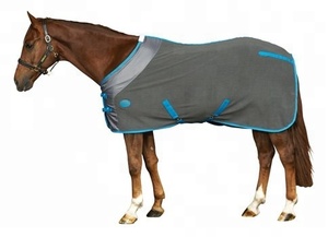 Horse Fleece Rug Soft Polar Fleece Horse Cooler <b>Blanket</b> Breathable Horse Fleece Cooler Rug with Chest Buckle - Product Image 5