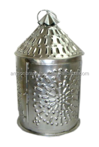 Iron & <b>Glass</b> Wedding Hanging <b>Candle</b> Lantern in Square Shape Christmas Handmade Nickel Plated Outdoor New Arrival - Product Image 6