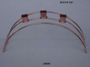 Bougeoir en métal géométrique or rose pour trois bougies Décoration intérieure de haute qualité Forme fantaisie de table Autres - Product Image 5