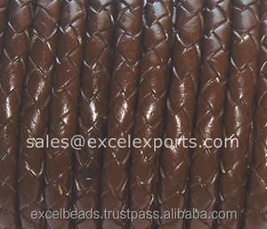 3mm 4mm Tressé Bolo Cuir Cordons Enduit Bracelet Sac Poignée String Décoratif en Cuir pour la Fabrication de Ceinture de Chaussures Meubles Peau de Veau - Product Image 2