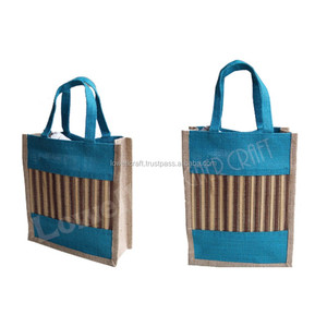 bamboo mat Decorative jute shopping designer bags - Product Image 3