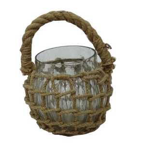 Maison Décoration De Noël porte Corde De Jute Nouveau Design Bougie Lanterne avec Verre - Product Image 4