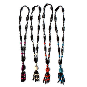 Colliers de perles de rocaille brunes artisanales artisanales de mode ethnique américaine Type de chaîne mignonne Colliers en vrac Bijoux - Product Image 1