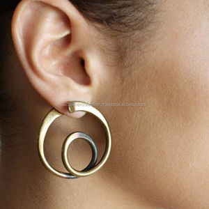 Boucles d'oreilles en laiton pour femmes, bijou Tribal indien, design à la mode, fermoir papillon, cadeau 2018 - Product Image 2