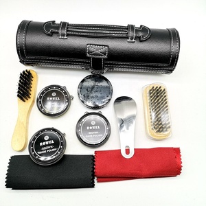 High Quality Custom Made PU Leather Case Waterproof <b>Shoe</b> Shine <b>Kit</b> with Leather Conditioner for Hotel Outdoor Use - Product Image 5