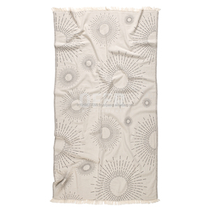 Sunburst-toalla turca negra, manta de playa de Picnic, 100% algodón, cubierta de cama, uso múltiple, Jacquard Space San Valentín - Product Image 2