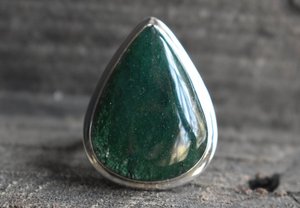 แหวนหินอัญมณีธรรมชาติทรงสี่เหลี่ยมรูปวงรีทรงลูกแพร์อินเดีย925เงินสเตอร์ลิงสีเขียว - Product Image 4
