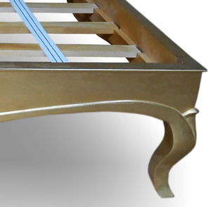 Muebles tapizados dorados para dormitorio, cama de caoba - Product Image 4