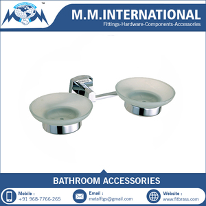 Best Quality <b>Bathroom</b> <b>Accessories</b> Brass Base Glass Soap Dish for Hotel ware Available at Wholesale Price from India for Export - Product Image 3