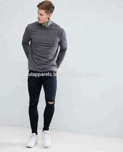 Sudaderas con Capucha Personalizadas para Hombre, Ajustadas, Transpirables, de Algodón Gris Liso, con Cierre, para Primavera y Otoño, al por Mayor - Product Image 4