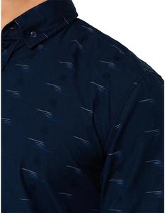 2021เสื้อเชิ้ตแขนยาวสำหรับผู้ชาย, เสื้อเชิ้ตทำงานผ้าฝ้าย100% ระบายอากาศเข้ารูปพิมพ์ลายแขนยาวลำลอง - Product Image 4