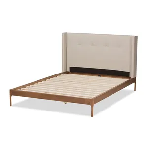 Letti moderni minimalisti in legno con rivestimento resistente tessuto massello in legno di Teak-per uso domestico camera da letto