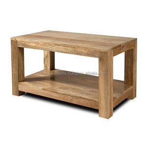 Mobilier d'extérieur de table basse en bois de manguier massif antique avec taille personnalisée pour un usage général - Product Image 4