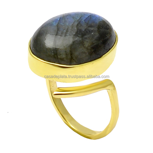 Oval Cab Labradorita Piedra preciosa solid925 Anillo hecho a mano de plata esterlina Ajuste de bisel Anillo de moda Último diseño de anillo Anillo de moda - Product Image 2