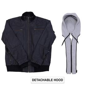 แจ็กเก็ตหนังแกะสำหรับผู้ชายปกตั้งและผ้าแคนวาสแบบถอดได้สำหรับการออกแบบแฟชั่นฤดูหนาว - Product Image 2