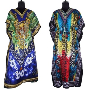 เสื้อผ้าชายหาดผ้าไหม Kaftan ยาวสไตล์ใหม่ผู้ค้าส่งอินเดีย - Product Image 1