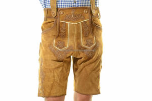Style unique, Lederhosen bavarois marron doré pour hommes, broderie marron, tenue traditionnelle allemande pour l'Oktoberfest - Product Image 2