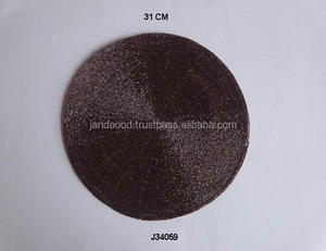 แผ่นรองโต๊ะลูกปัดแก้วสีน้ำตาลเข้มแผ่นรองจานที่ไม่มีลวดลายมีสีและลวดลายมากกว่าสินค้าหัตถกรรมแก้ว - Product Image 2