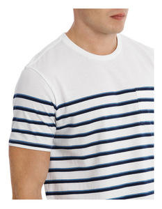 Custom OEM Plus Size Men's <b>100</b>% Cotton O-Neck T-Shirts with Striped Pattern <b>Silk</b> Screen Printing High Quality Wholesale - Product Image 4