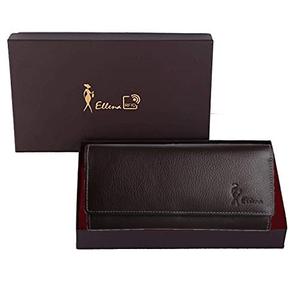 Portefeuille en cuir marron de qualité supérieure avec protection RFID pour femmes, porte-cartes sécurisé pour les voyages et l'usage quotidien, disponible à la vente - Product Image 1