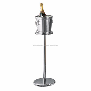 Seau à glace en laiton moderne vintage de luxe rond porte-vin en cuivre champagne avec support Antique Laser Logo Design élégant - Product Image 6