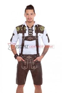Kniebund Hosen anti-rides brodé Trachten Lederhosen pour hommes de grande taille avec des caractéristiques uniques respirantes et confortables - Product Image 5