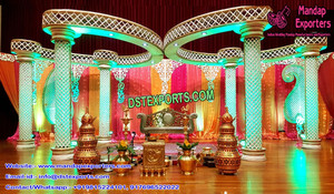 Fleuriste mariage Mandap ensemble indien Mandap décoration asiatique FRP mariage étapes décor australie fabricant exportations Mandap - Product Image 4