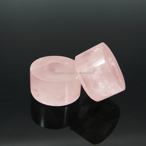 Cuarzo Rosa Natural, 14x8x5mm, piedras preciosas lisas, cuentas de agujero grande, IG0127 - Product Image 1
