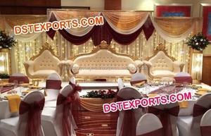 Best Jewish Wedding Stage Sofa Set Phenomenal Wedding Stage Furniture Set Golden Diamond Wedding Stage Furniture Set - Product Image 4