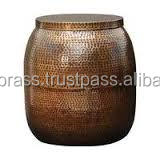 Europe Style Hammered Cylinder Shape Coffee <b>Table</b> Set of 2 Nickle Plated Hammered Side <b>Table</b> for Home Living Room - Product Image 6