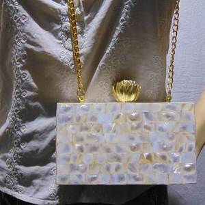 Hot Selling Western Fashion Women's Evening Bag <b>Clutch</b> Bridal Party Pearl Beaded Purse Vintage Handbag Shell Envelope <b>Wedding</b> - Product Image 3