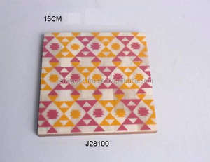 Haute qualité carré imprimé os incrustation caboteur imprimé caboteur café table thé café boisson caboteur en gros prix - Product Image 2