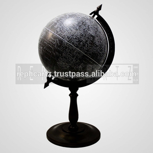 Socle décoratif en bois Globe du monde Décor Bureau politique Monde Terre Géographie Éducatif Enfants Adultes École Bureau à domicile - Product Image 1