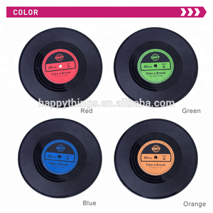 Manufacture Kitchenware Custom Logo Soft <b>Silicone</b> PVC Retro Vinyl CD Records <b>Coaster</b> - Product Image 4