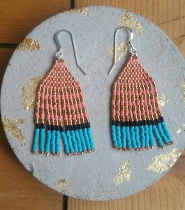   Pendientes colgantes de cuentas hechos a mano/Pendientes de cuentas/Pendientes de cuentas pequeñas - Product Image 1