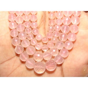 Perles de pierres précieuses de quartz rose de forme ronde à facettes de haute qualité pierre naturelle pour la fabrication de bijoux - Product Image 1
