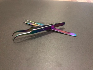 Pinces à cils en acier inoxydable multicouche avec logo personnalisé et pointes en fibre, pinces à cils droites et courbes - Product Image 6