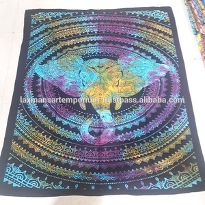 Nuevas sábanas/tapices de pared de algodón tejido con estampado de 7 chakras en varios colores, lavables, al por mayor desde India - Product Image 5