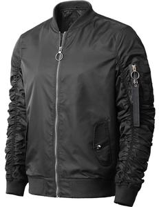 Mens Clothing Suppliers Wholesale Custom Zipper Bomber Jacket - Product Image 3