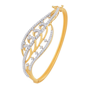 กำไลข้อมือทองคำ 14K สไตล์อินเดียประดับเพชร - Product Image 1