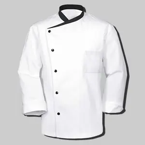 Custom Merk Lange Mouwen Chef Jas Uniformen Ontwerp Voor Vrouwelijke Chef