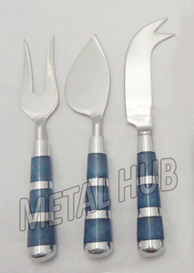 Juego de cuchillos de queso ecológicos de estilo clásico Acero inoxidable y resina Diseño sostenible y clásico para obsequios de cubiertos - Product Image 2