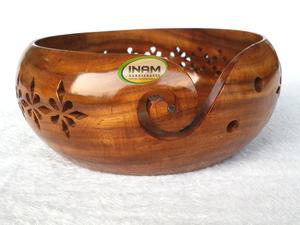 Accesorios de ganchillo de cerámica y esmalte pulido de la mejor calidad, taladros y agujeros tallados a mano, cuenco de almacenamiento de hilo, decoración del hogar, 7x4 pulgadas - Product Image 5