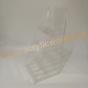 ที่กําหนดเองผู้ถือยาทาเล็บอะคริลิ 4 ขั้นตอนเคาน์เตอร์แสดงครีมขวดชั้นวางเครื่องสําอางค์จอแสดงผลเคาน์เตอร์ - Product Image 4